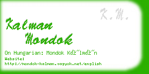 kalman mondok business card